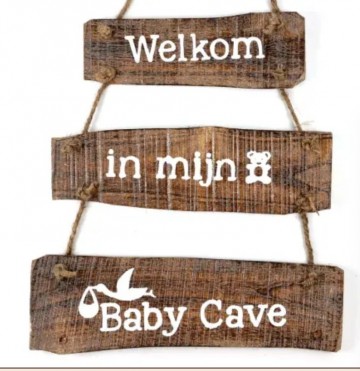 Drieluiks boomstam 33x29cm babycave 7842