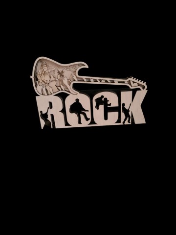 Houten gitaar rock 27x175x2cm 2024l1001 0