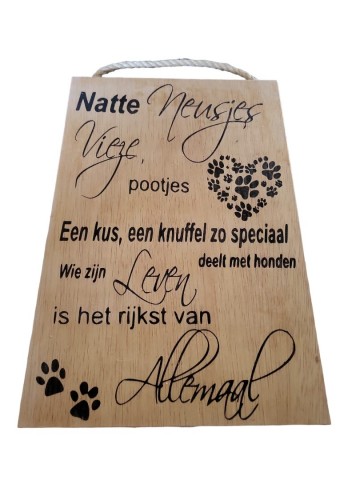 Natte neusjes naturel 20x30cm laser