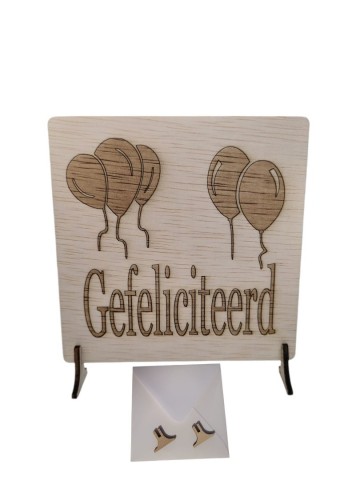 Wenskaart gefeliciteerd ballonnen