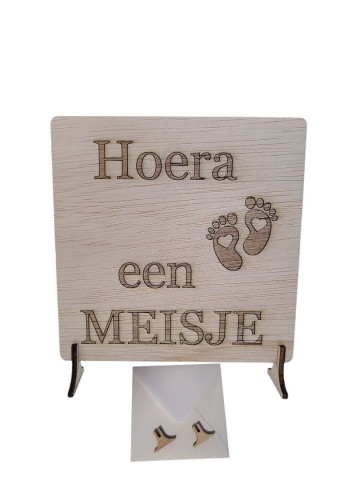 Wenskaart hoera een meisje